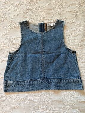 Zara kids 8-9 nwt blue denim crop tank